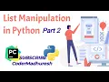 List Manipulation in Python part 2 in Hindi Python lecture 13 List methods and functions