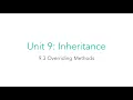 AP CSA 9 3 Overriding Methods