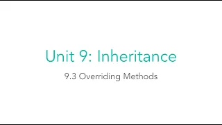 AP CSA 9 3 Overriding Methods