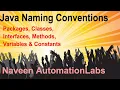 Java Naming Conventions for Packages Classes Interfaces Methods Variables and Constants