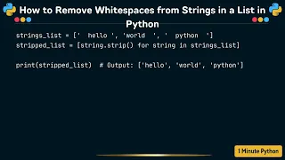 How to Remove Whitespaces from Strings in a List in Python