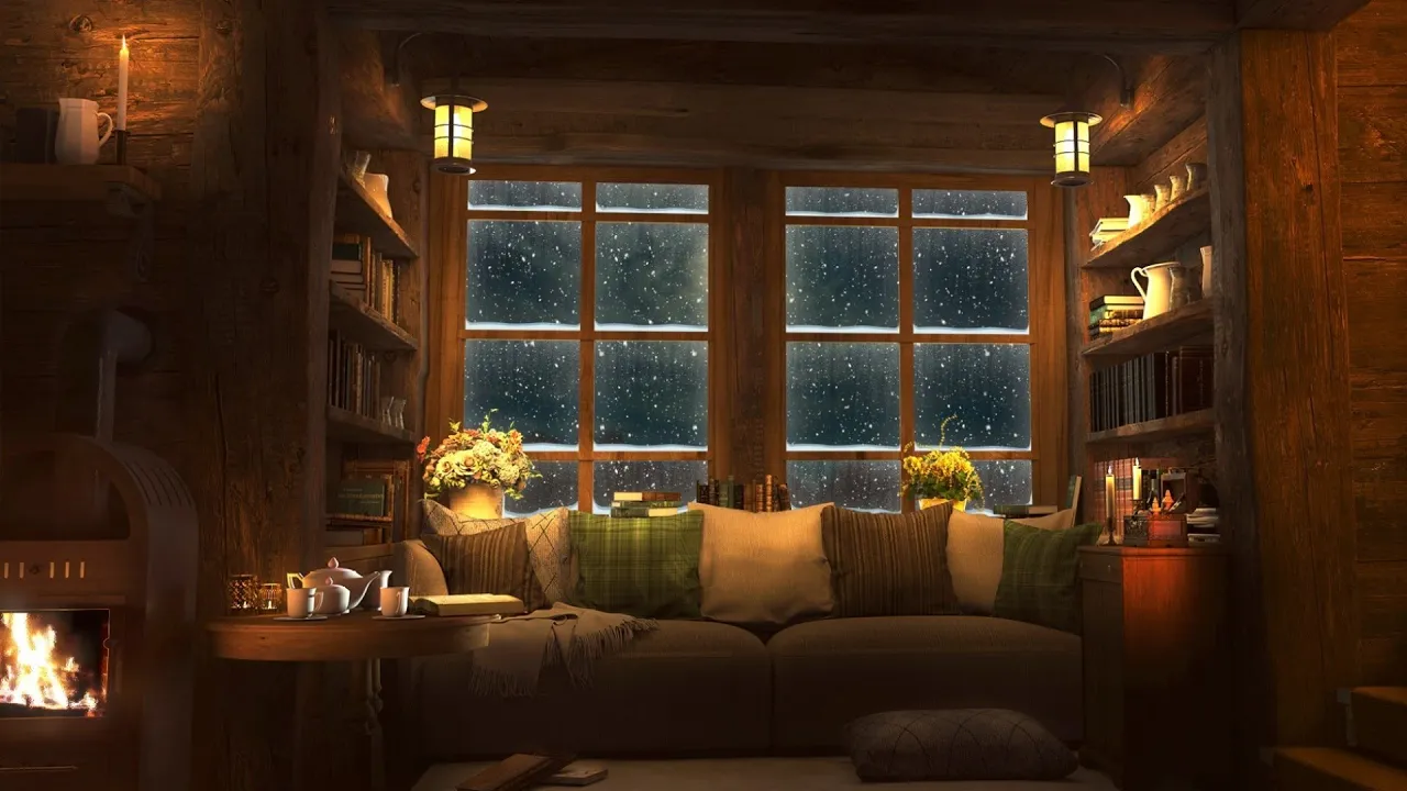 Cozy Winter Hut - Relaxing Blizzard and Snowstorm Sounds w/ Heavy Wind & Snow for Sleep & Relaxation