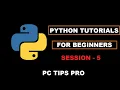 Python Tutorial For Beginners Data Types and Variables Demonstration of Code Session
