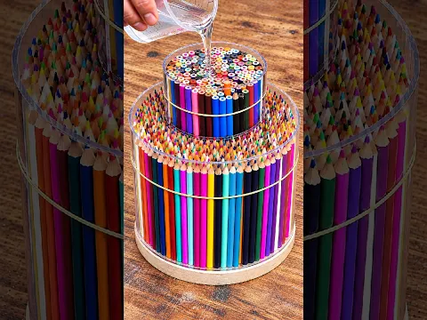 Result Is Amazing = Colored Pencils + Epoxy Resin #Woodturning #Woodworking #Woodart #Epoxy