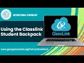 Using the ClassLink Student Backpack