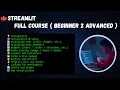 Streamlit - Python Library Full Course Tamil
