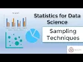 Sampling techniques Statistics for Data Science tutorial for machine learning 2020