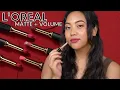 L OREAL COLOUR RICHE INTENSE VOLUME MATTE LIPSTICKS SWATCHES FULL COLLECTION REVIEW