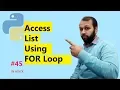Python Tutorial Access list in Python Using FOR Loop HINDI