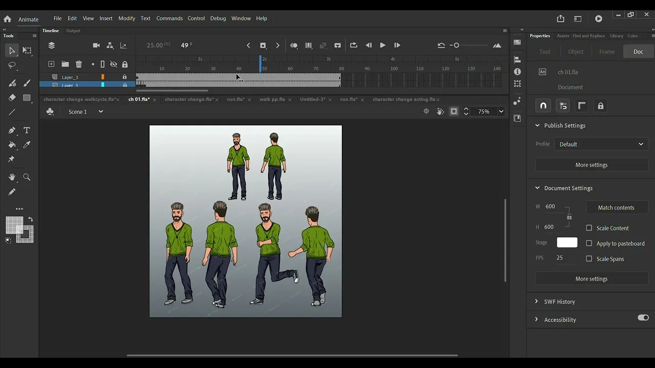 2d young man Animate cc character