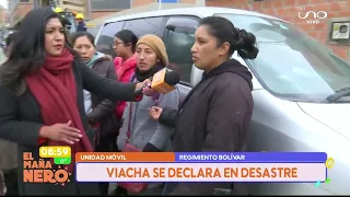 Familias afectadas tras las explosiones registradas en el Regimiento Bolívar en Viacha