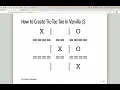 How to Program Tic-Tac-Toe in Vanilla JavaScript - Learn Programming Programming Board Games