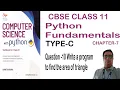 Chapter 7 Type-C Question 10 Write a program to find the area of triangle Python Program