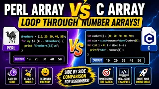 Perl Array vs C Array Loop Through Number Arrays with a For Loop Beginner Tutorial