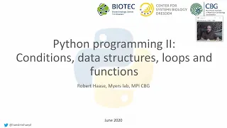 10b Python Programming Conditions data structures for loops and functions