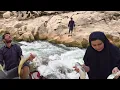 Atabek fishing from the heart of the Khersan River: His extraordinary journey