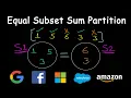 Partition equal subset sum Equal sum partition Dynamic Programming Leetcode