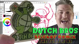 Dutch Bros Sticker Remix - The Turtle