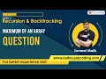 Maximum of an Array - Question Recursion Data Structures and Algorithms in JAVA