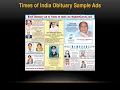 Times Of India Obituary Ads Death Announcement Advertisement