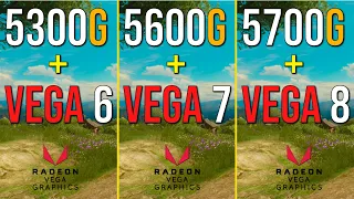 Ryzen 3 5300G Vega 6 vs Ryzen 5 5600G Vega 7 vs Ryzen 7 5700G Vega 8 1080p Gaming Test