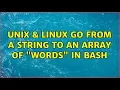 Unix Linux Go from a String to an Array of words in Bash 3 Solutions