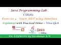 Java Lab Ex 4 Stack ADT Using Interface NetBeans IDE CS8383 RK Keynotes RK
