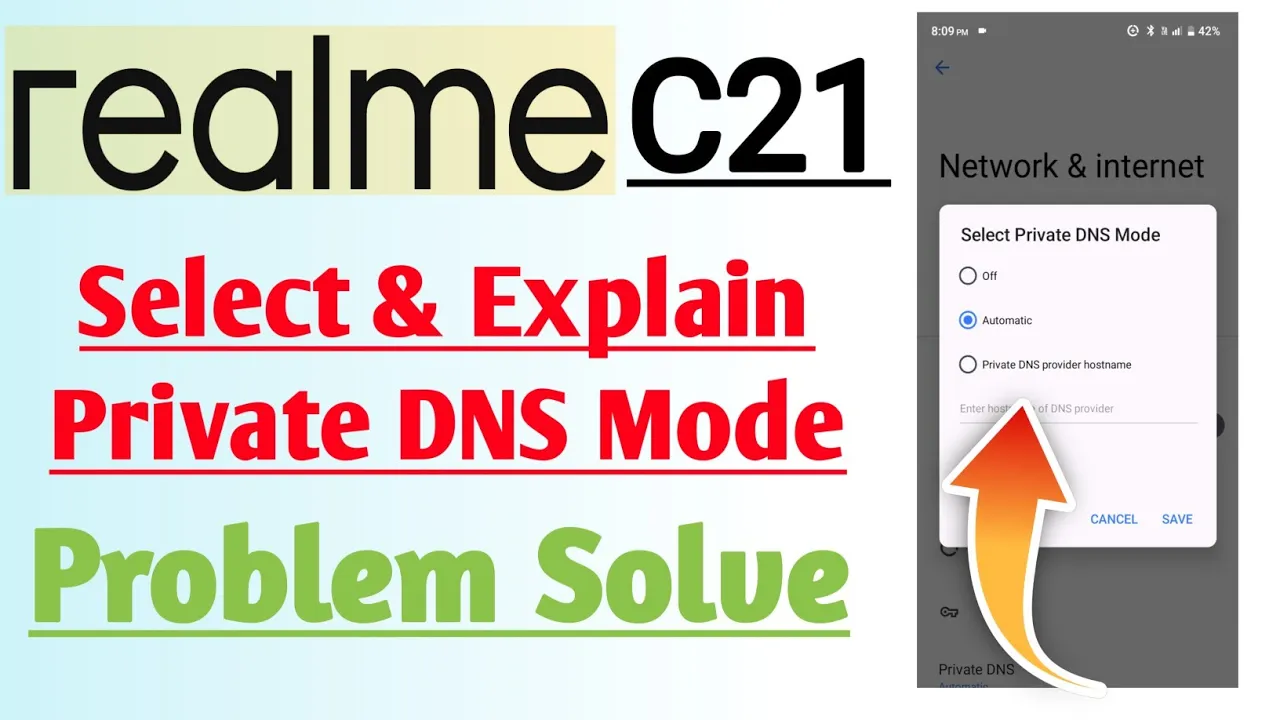 Realme C21 Select & Explain Private DNS Mode Problem Solve