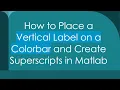 How to Place a Vertical Label on a Colorbar and Create Superscripts in Matlab