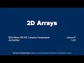 2D Arrays Introductory C Programming for ECE at University of Toronto