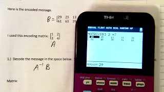 Encoding Decoding Message with Matrices