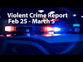 Violent Crime Report Week Ending March 5 2021