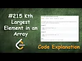 Kth Largest Element in an Array Live Coding with Explanation Leetcode - 215
