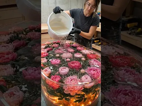 Epoxy Table Filled with Colorful Flowers 🤯