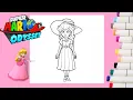 Super Mario Odyssey Coloring Pages Princess Peach in Summer Dress Outfit Tablet Coloring