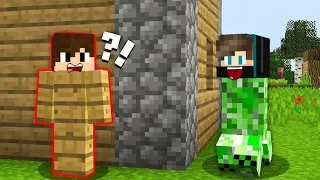 ماين كرافت : الهروب ضد الأختباء ولكن تحولت كريبر !!؟ 🔥😱