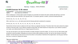 Java Practice It Exercise 14 16 mirror Collections and stacks queues