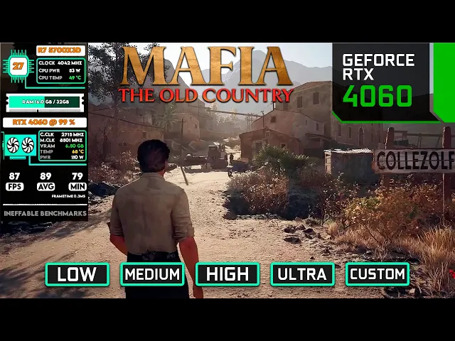Mafia: The Old Country on RTX 4060 – All Settings Pushed to the Limit!