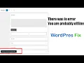 There was an error you are probabily offline wordpress widget problem
