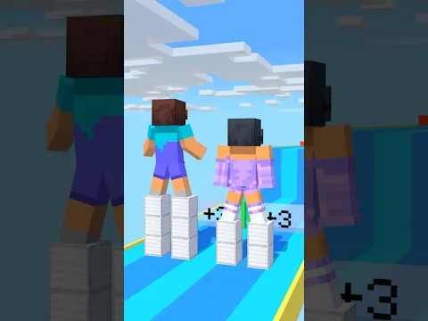 Cargo Skates Ladder Run Aphmau vs Noob Girl - Minecraft Animation #shorts