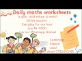 Daily maths worksheets