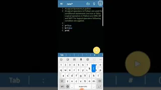 Logical operators in python python programming using mobile ide v 11 part 5