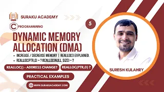 Dynamic Memory Allocation in C Hindi Part 5 Resize Memory The realloc Fun Suraku Academy