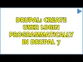 Drupal Create user login programmatically in Drupal 7