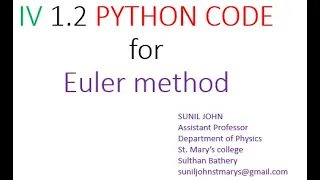 IV 1 2 Python Code Euler method