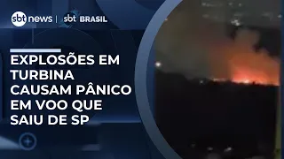Explosões em motor de avião gera pânico em voo logo após decolagem de Guarulhos (SP) | #SBTBrasil