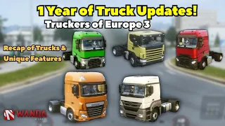 Download Truckers of Europe 3 - 1 YEAR of Truck Updates! | Timeline of Update Trucks and Unique Features MP3