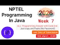 NPTEL Programming in Java Week 7 All Programming Solutions Code Link 2026
