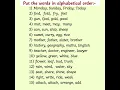 15 Examples of Alphabetical Order for Practice