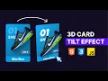 3D Card Hover Parallax Tilt Effect Vanilla Tilt JS HTML CSS JavaScript